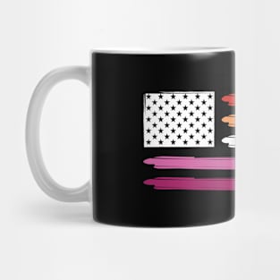 LGBTQ American Flag USA Progressive New Pride Lesbian Flag Mug